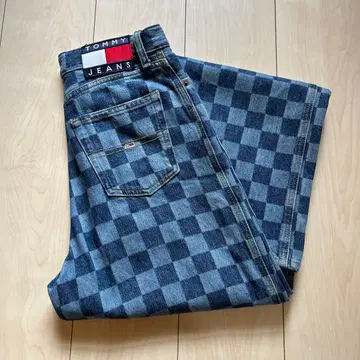 타미힐피거 데님 블록 체크 데님