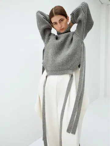 leinwande 터틀 니트 울 리본 터틀넥