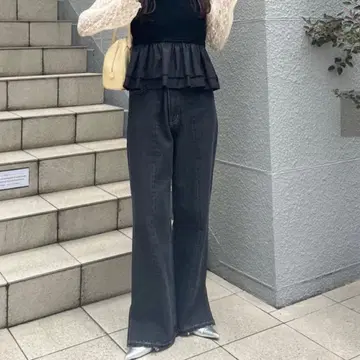 kastane 워시드 스트레이트 데님 팬츠