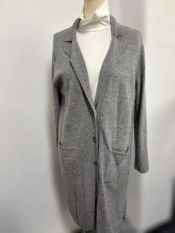 mei-mei 캐시미어 100% 그레이 롱 가디건