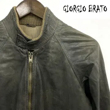 GIORGIO BRATO 어린 양가죽 블루종 램 가죽 지퍼 자켓