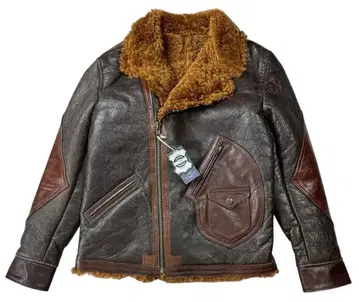 미사용품 가브리엘 D 포켓 리얼 무스탕 라이더 자켓 브라운 L