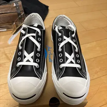 컨버스 잭 퍼셀 블랙 가죽 스니커즈