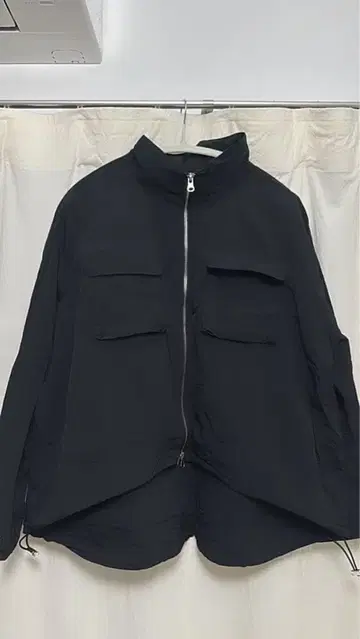 나일론 집업 자켓 블랙