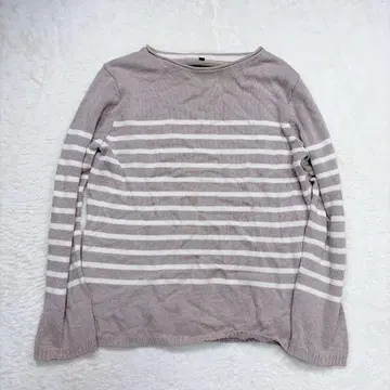 무인양품 니트 스웨터 보더 캐주얼 면 100 심플 겨울 코디