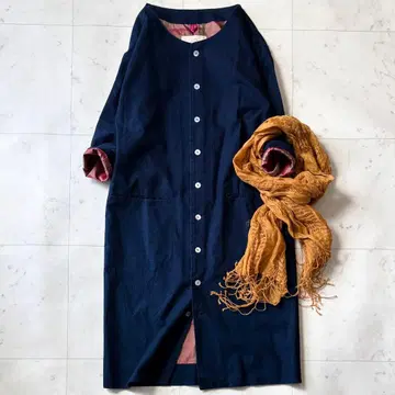 새상품급 팔라스 팰리스 인디고 네이비 빅 사이즈 3 노카라 코트