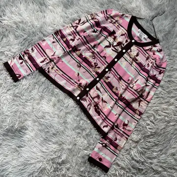 에땅셀 튀르 프랑스제 가디건 L 꽃무늬 스팽글 비쥬