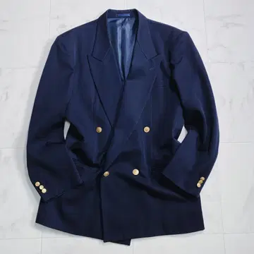골드 버튼/네이비 재킷/테일러드 더블 자켓/XL