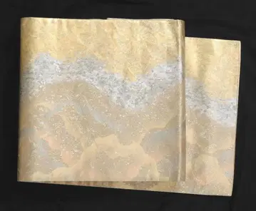 순수 실크 미사용 금박 후쿠로 오비 낙엽 학