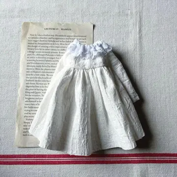 화이트 코튼 레이스 원피스 브라이스 아웃핏 핸드메이드 인형 의류