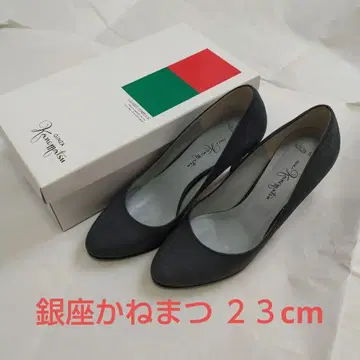 긴자 카네마츠 AQUA BELL 블랙 하이힐 펌프스 23cm