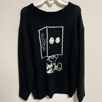 PEANUTS 스누피 니트 스웨터 블랙