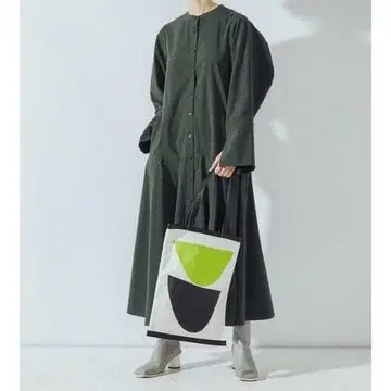 [ 새상품급 ] UN3D. 백개더 셔츠 원피스 그린