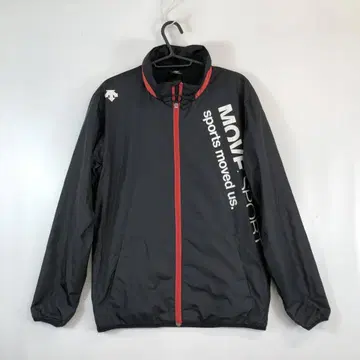 데상트 안감 부착 나일론 자켓 M 블랙 레드 DOR-C7163