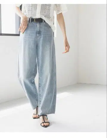 글로벌 워크 GOOD 데님 배기 팬츠 118365 M 사이즈 라이트 블루