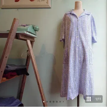 70s 빈티지 스타프레 드레스 올 패턴 드레스 풀오버 드레스 프랑스제