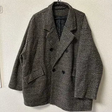 G R L 체크 무늬 더블 브레스트 자켓