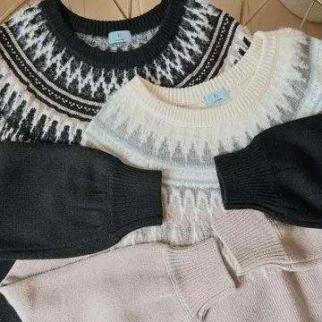 쿠미쿄쿠 페어아일 니트 색상 변경 2점