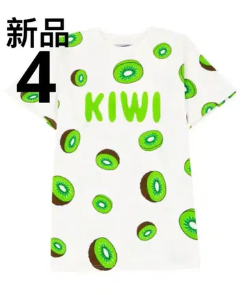 새상품 PUNYUS 푸뉴즈 키위 올 패턴 반팔 사이즈 4