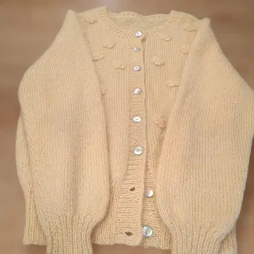 손뜨개질 모헤어 가디건