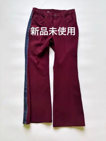 DENIMDUMGAREE 버건디 플레어 팬츠 데님 사이드