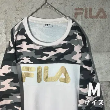 [ FILA ] 카모플라쥬 패턴 골드 로고 맨투맨 M