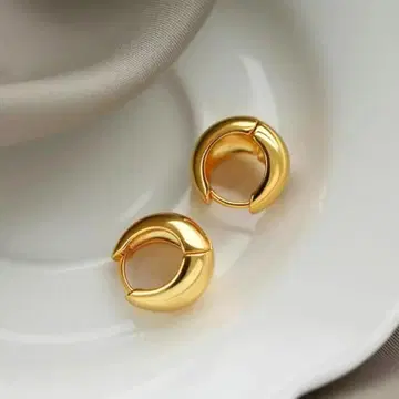 S925 후프 귀걸이 골드 여성용 양쪽 귀용 성숙/러블리 심플
