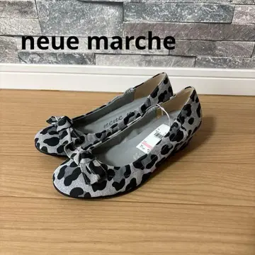 노이에 마르쉐 레오파드 무늬 발레 슈즈 일본제 천연 가죽 22.0
