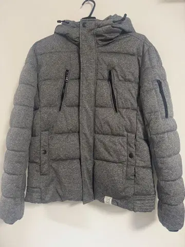 AZUL 그레이 다운 자켓 M 충전솜 울 후드