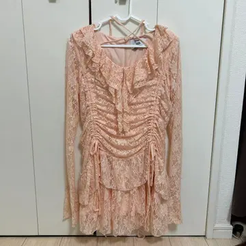 jouetie 핑크 레이스 미니 원피스