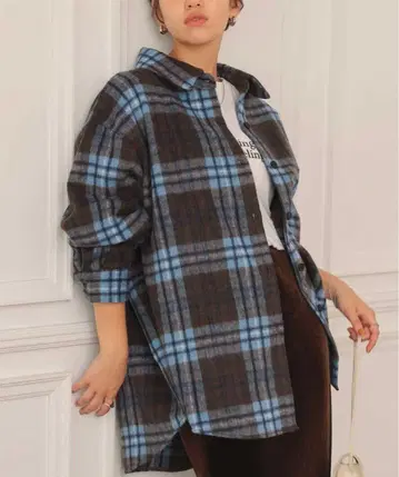 기모 체크 오버 셔츠