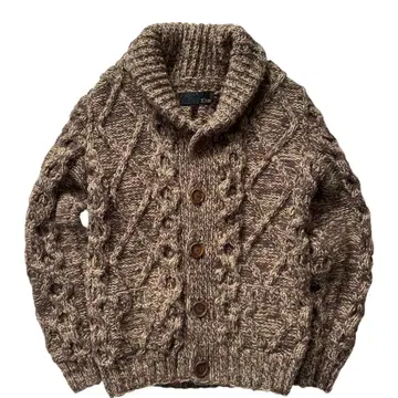 [ Xfrm ] 로우 게이지 케이블 짜임 숄카라 가디건