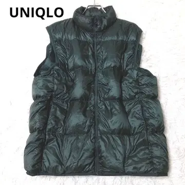 유니클로 다운 베스트 방한 페더 그린 XL 울트라 라이트 다운