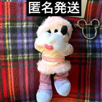 디즈니 벌스데이 미키 핑크 아이돌 봉제 인형 키체인