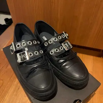 CONVERSE 버클 블랙 스니커즈 멜리 제인 23.5 새상품급