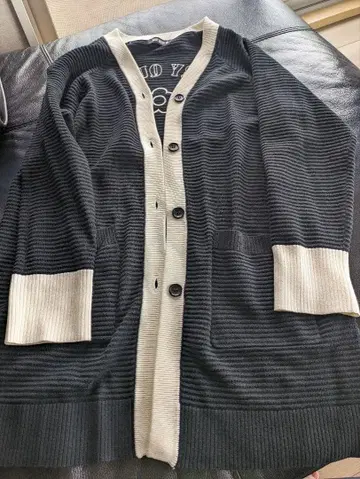 MARY QUANT 스트라이프 디자인 버튼 달린 가디건