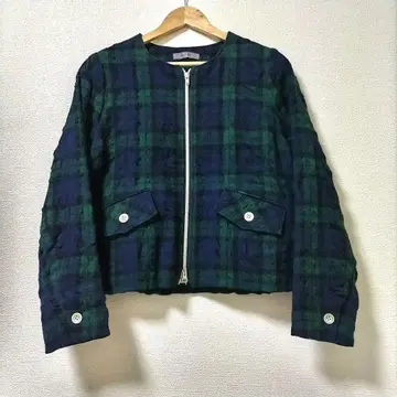 크레센트 파누 자켓 체크 울