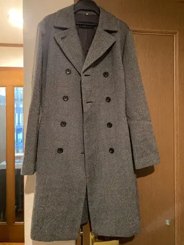 BASILE 28 더블 브레스트 체스터 코트 그레이