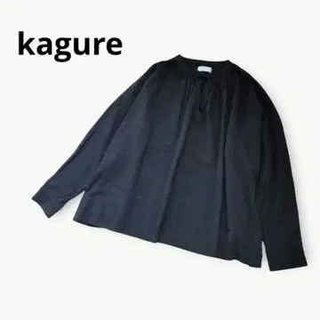 kagure 코튼 실크 백리본 블라우스