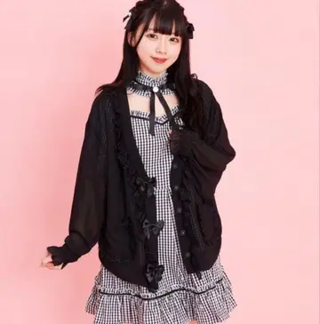 Secret Honey 레이스 프릴 시어 가디건