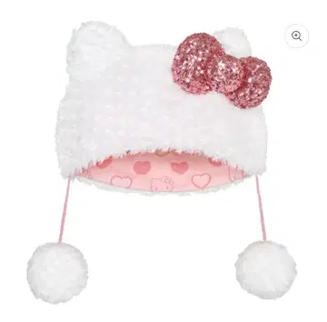 USJ 유니버셜 키티 스팽글 반짝이는 화이트 꽁지 모자