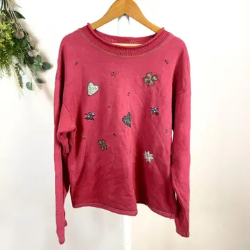 T1220 PASTELFIELD 맨투맨 패치워크 면 긴팔 루즈핏