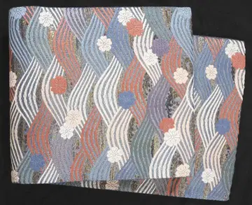 순수 실크 파도와 벚꽃 후쿠로 오비