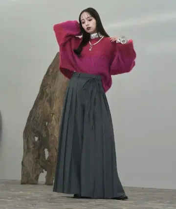 HARE 하카마 플리츠 와이드 팬츠