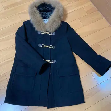 리랜드트루 블랙 더플 코트 탈부착 가능 퍼 포함