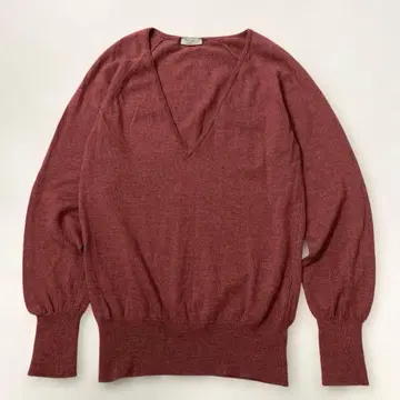 MARGARET HOWELL 스코틀랜드제 울 V넥 니트