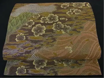 육통 무늬 후쿠로 오비 도초 입파 풍경 꽃 문양 야마토 맞춤 제작