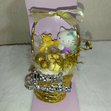 헬로키티 천사 키티 바스켓형 장식품 크리스마스