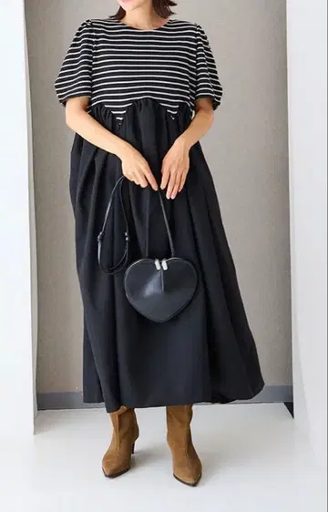 보더 무늬 호박 원피스 새상품