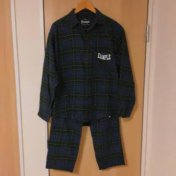 EXAMPLE 타탄 체크 셔츠 플란넬 셔츠 팬츠 셋업